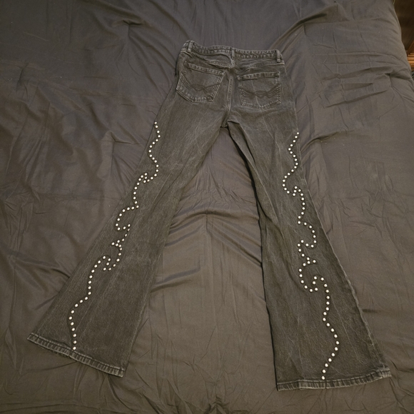 Idyllwind Black Denim Studded Flare Jeans - Picture 2 of 4